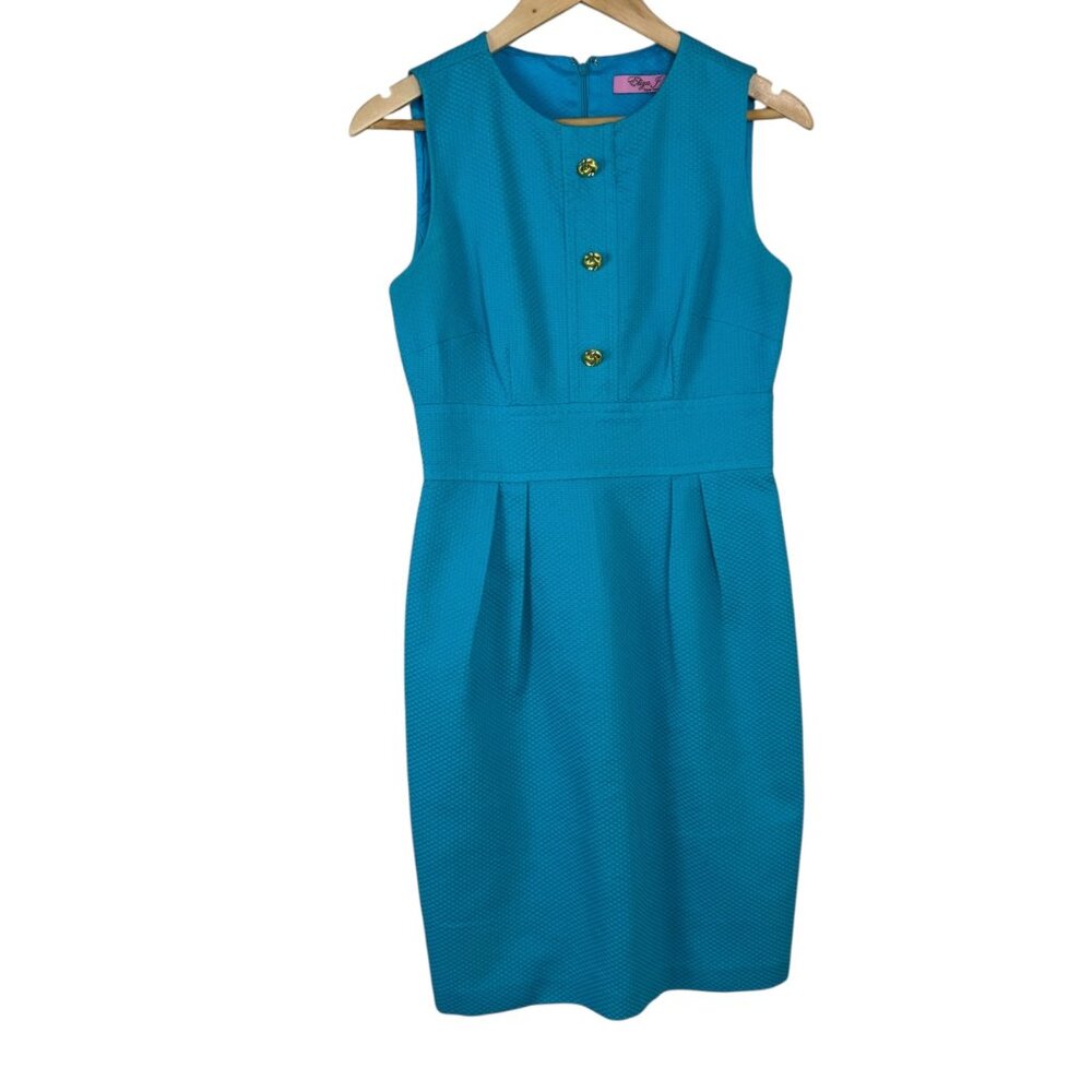 Eliza J Teal Sleeveless Midi Sheath Dress - Picture 2 of 11